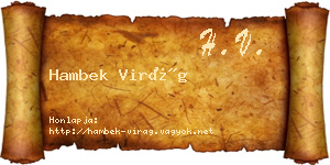 Hambek Virág névjegykártya